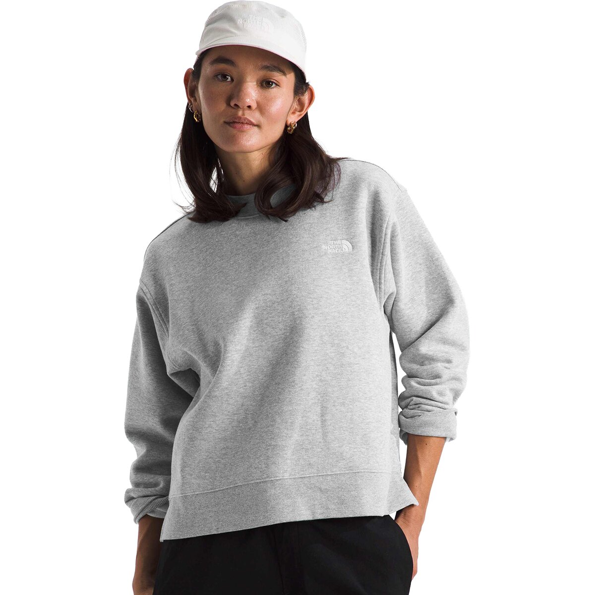 Image of The North Face Evolution Fleece Crew Sweatshirt - Women's TNF Light Grey Heather, XXL