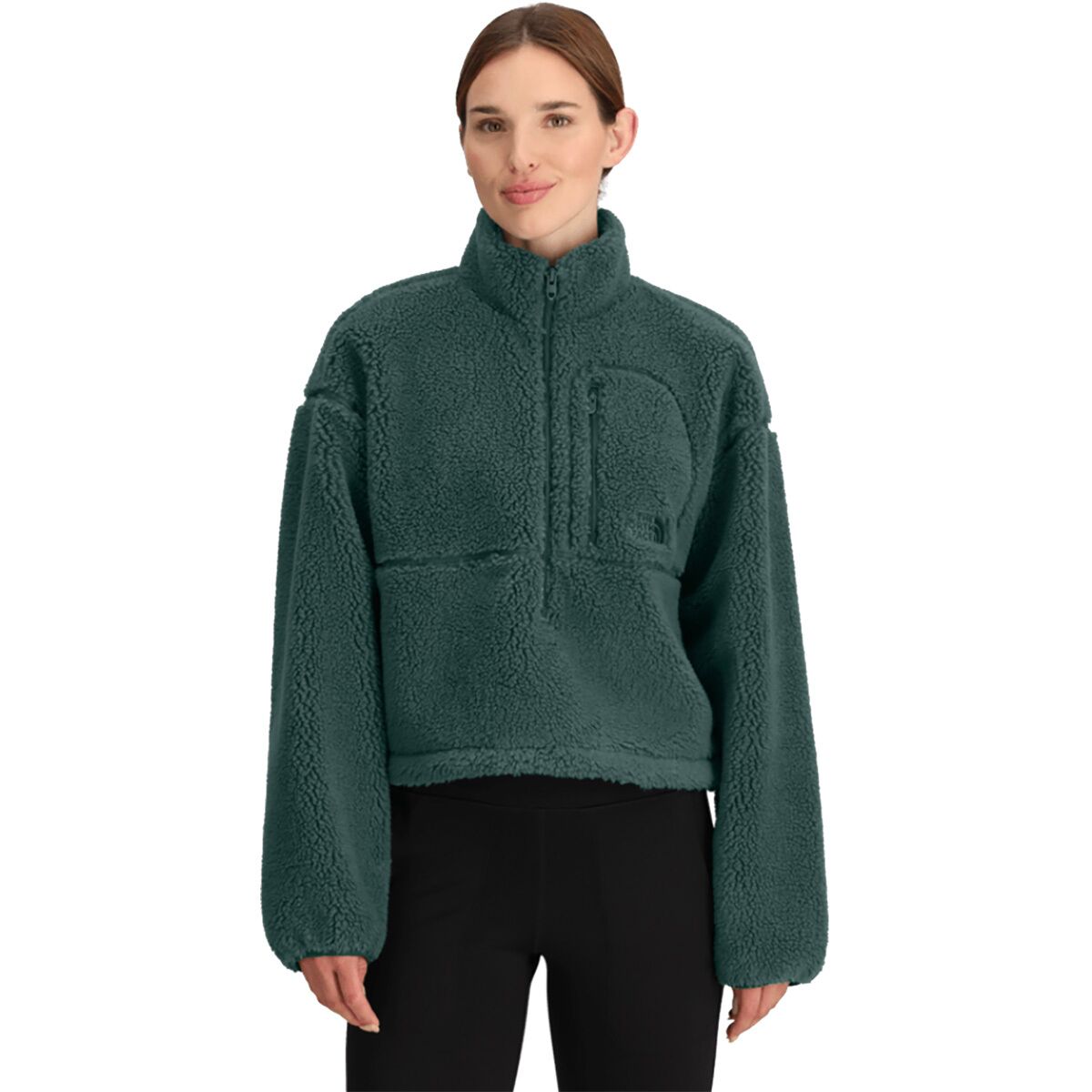 Image of The North Face Extreme Pile 2 1/2-Zip Pullover Jacket - Women's Hunter Green, L