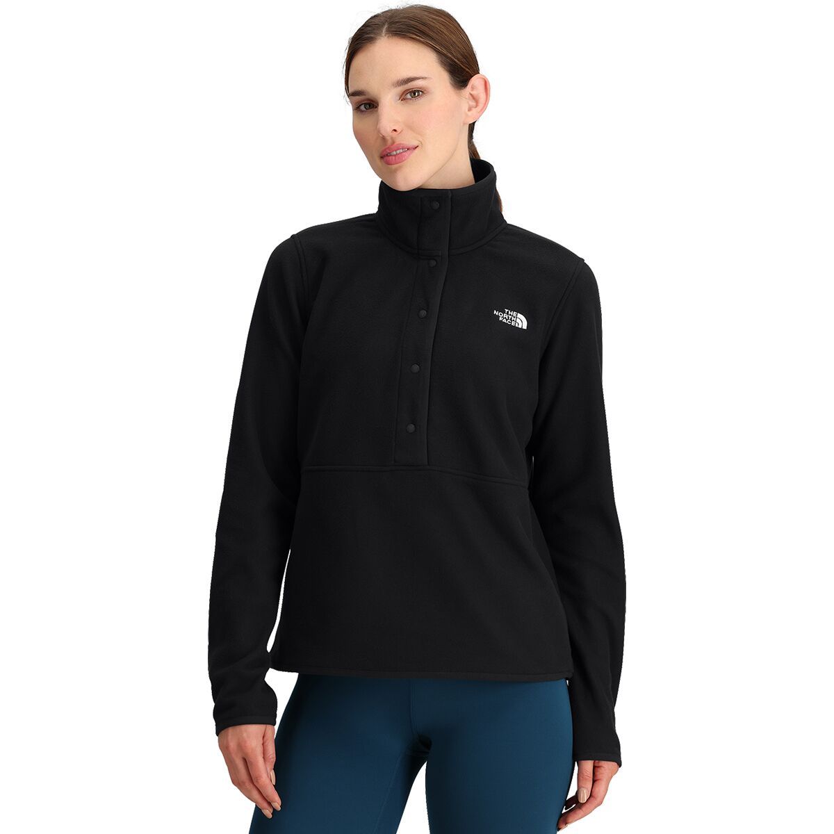 The North Face Glacier Fleece 1/2-Snap Crew Shirt - Women's TNF Black, XS