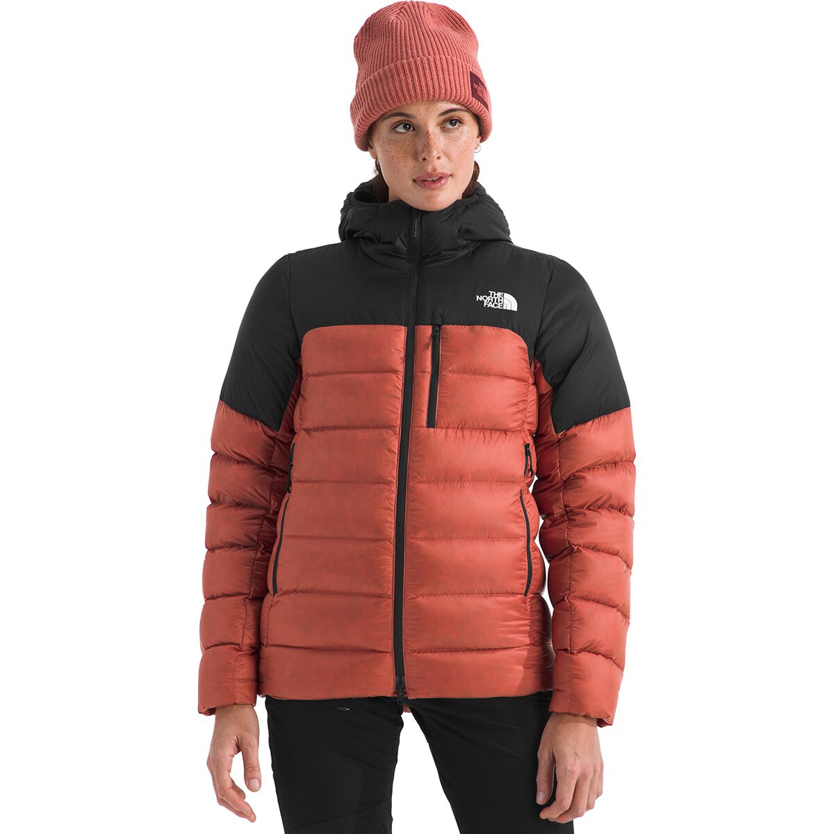 Image of The North Face Kalix Hooded Down Jacket - Women's Mars Dust/TNF Black, L
