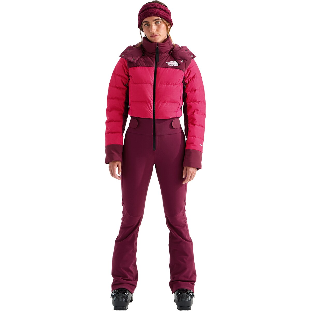 Image of The North Face Off The Clock One-Piece Snowsuit - Women's Burgundy Crush/Lali Guran, XL/Reg