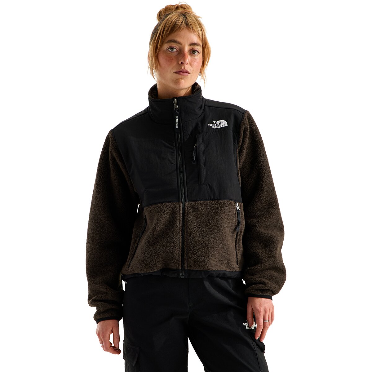 Image of The North Face Retro Denali Jacket - Women's Dark Chestnut/TNF Black, L