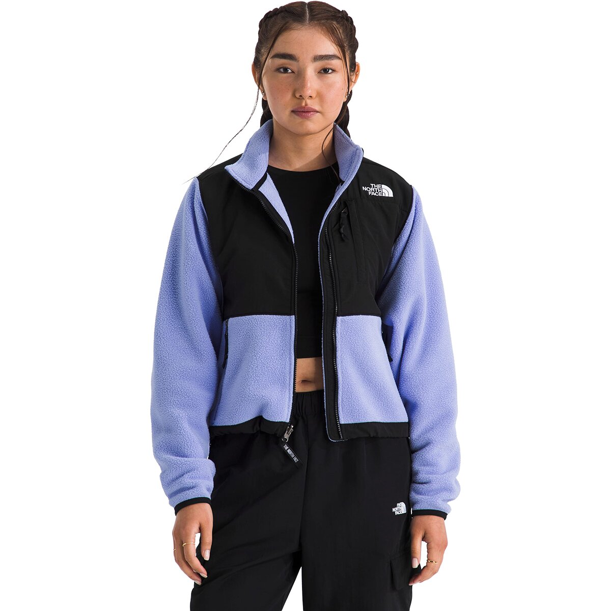 Image of The North Face Retro Denali Jacket - Women's Periwinkle Glow/TNF Black, L