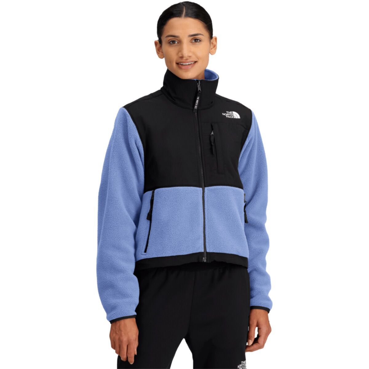 Image of The North Face Retro Denali Jacket - Women's Periwinkle Glow/TNF Black, M