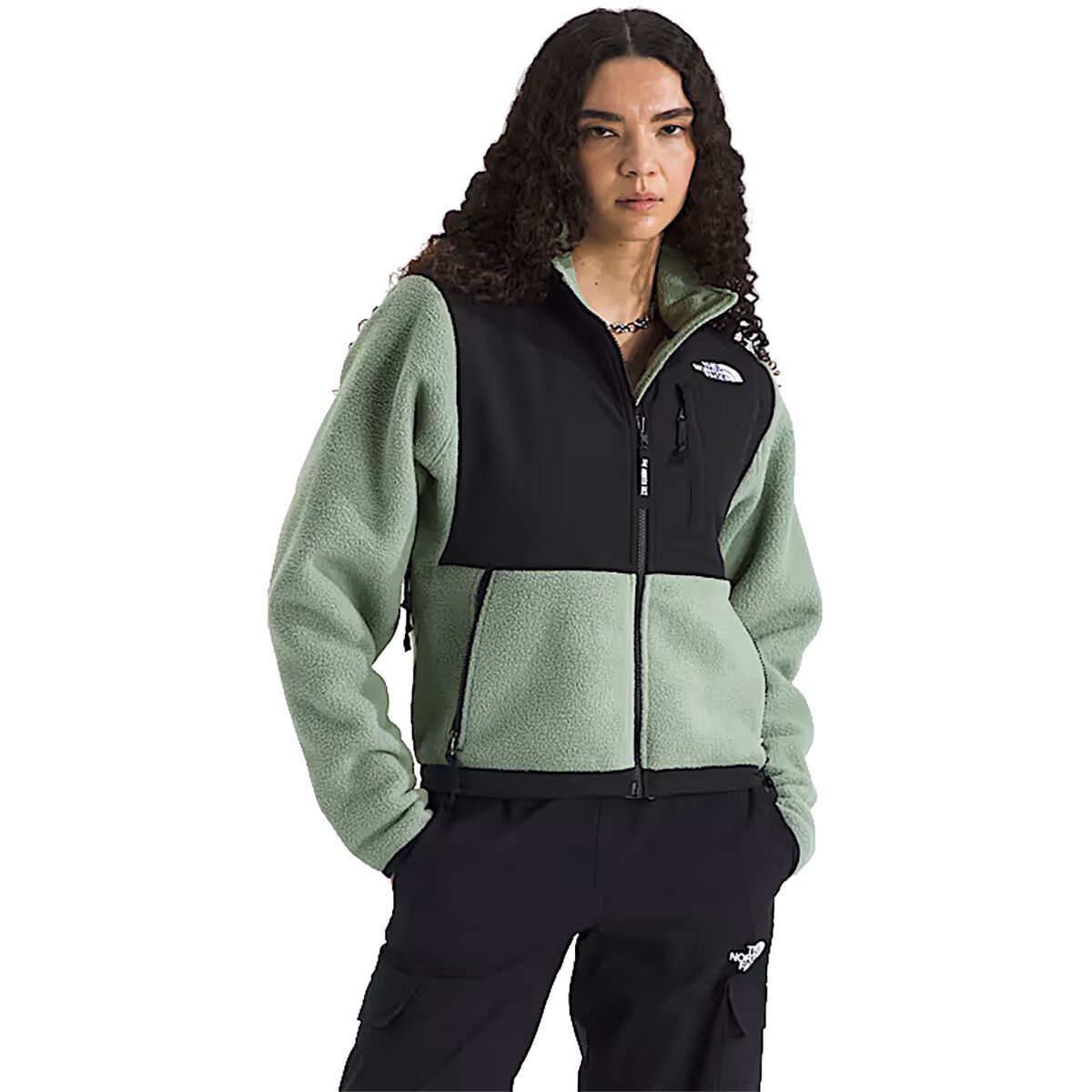 Image of The North Face Retro Denali Jacket - Women's Slate Moss/TNF Black, 3XL