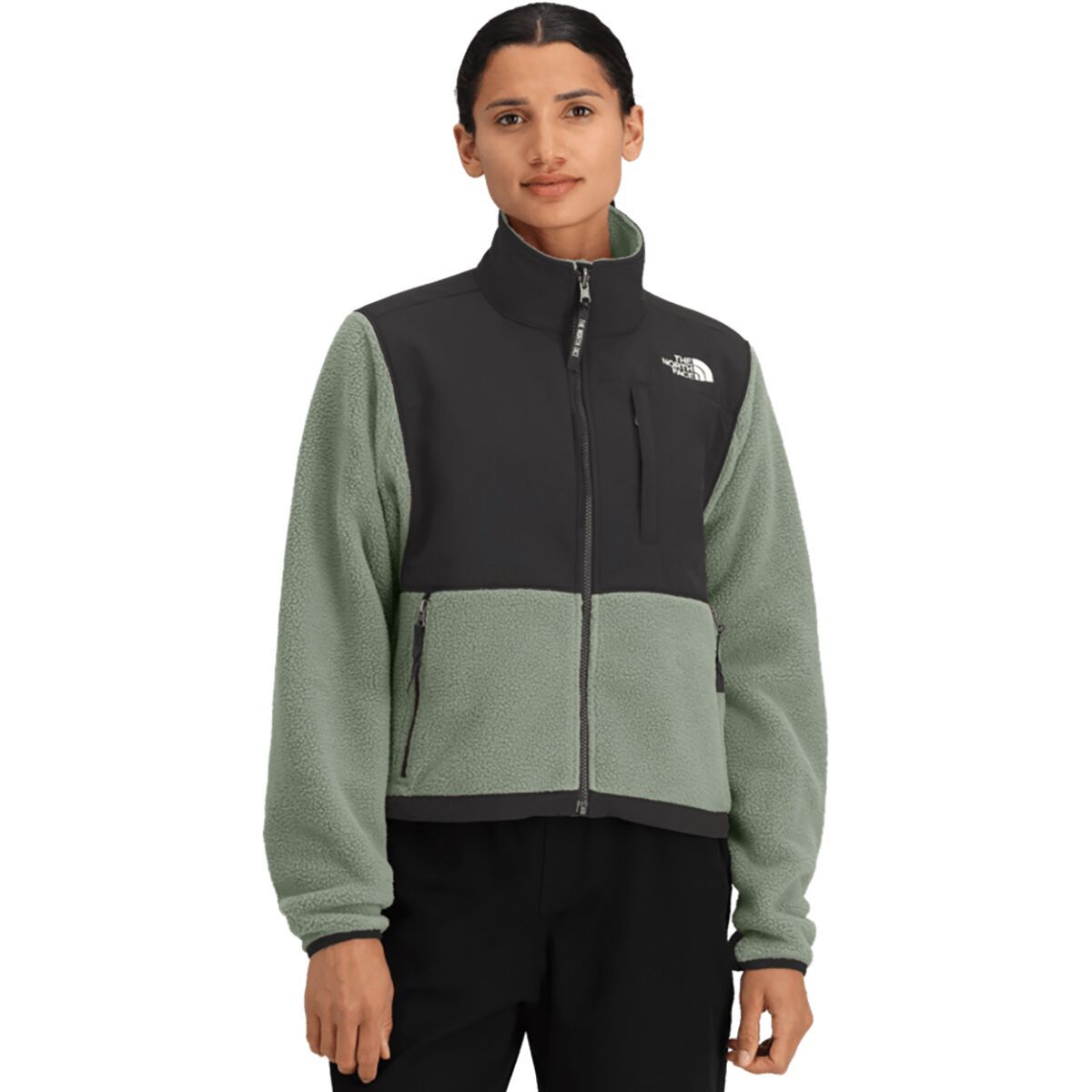 Image of The North Face Retro Denali Jacket - Women's Slate Moss/TNF Black, S