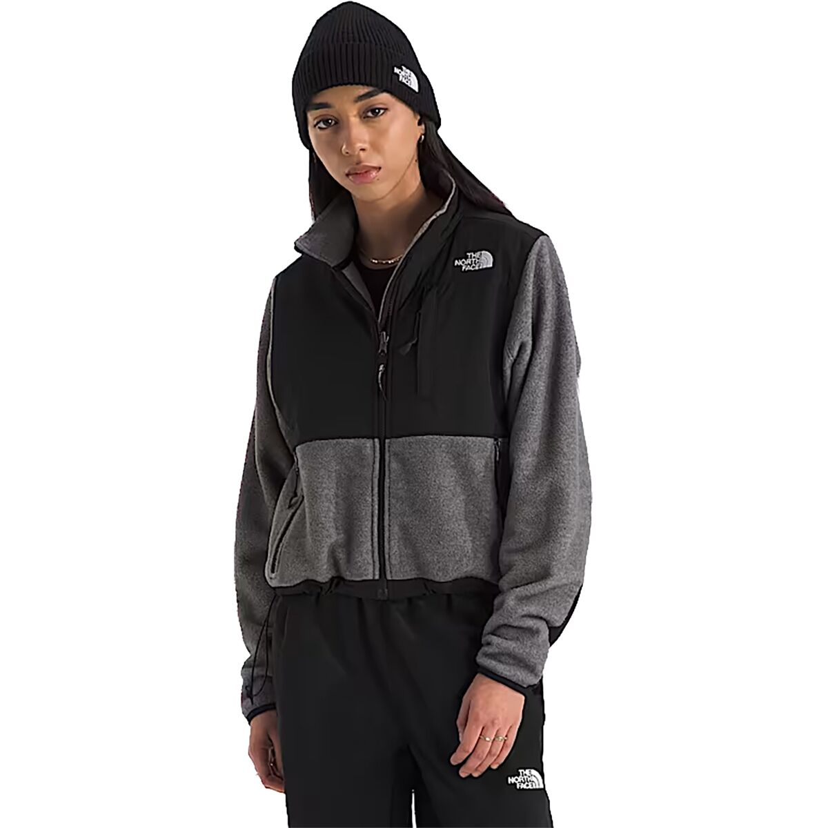 Image of The North Face Retro Denali Jacket - Women's TNF Mid Grey Heather/TNF Black, 3XL