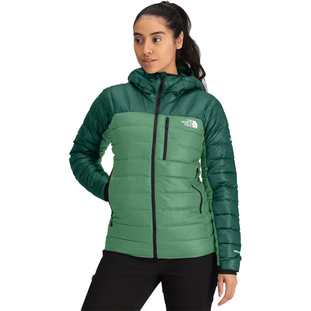 Image of The North Face Summit Breithorn Hooded Jacket - Women's Nebula Green/Evergreen, XXL