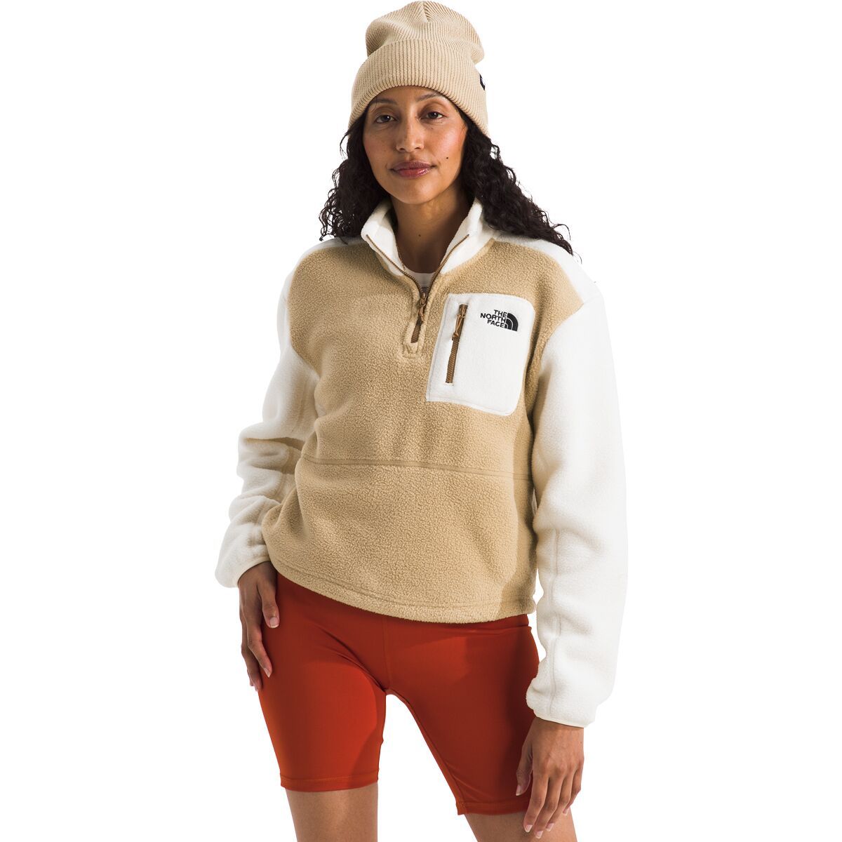 The North Face The North Face Yumiori 1/4-Zip Jacket - Women's Khaki Stone/White Dune/Utility Brown, M