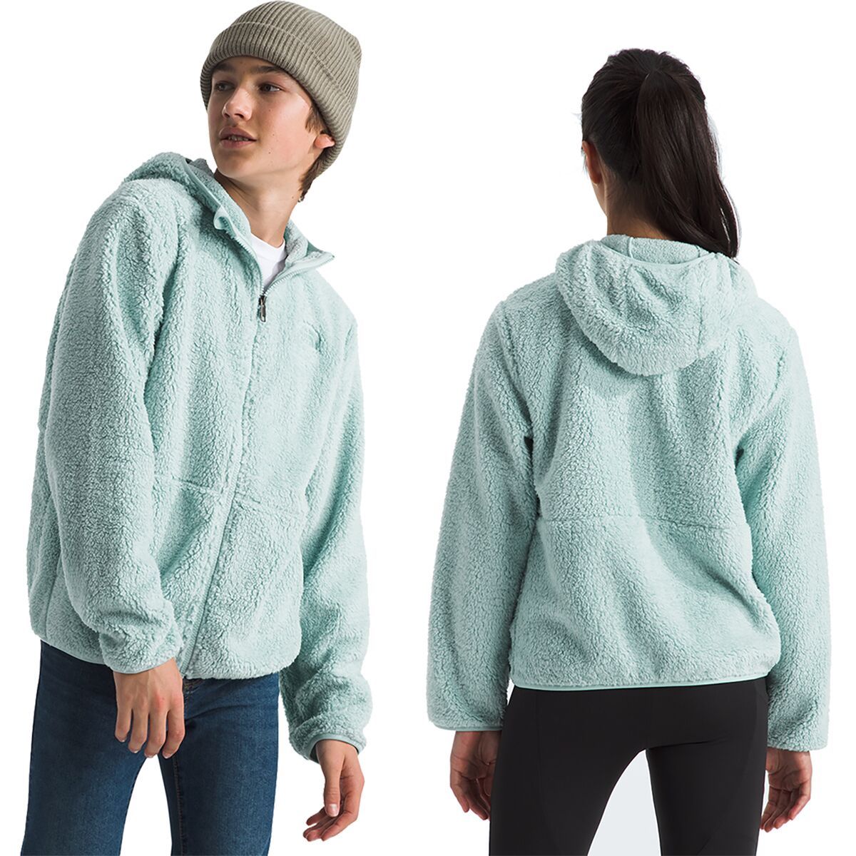 Image of The North Face Campshire Full-Zip Hoodie - Kids' Muted Pine, L