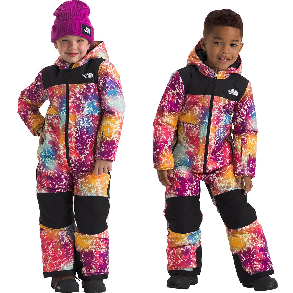 Image of The North Face Freedom Snow Suit - Toddlers' Radiant Poppy Blowing Wind Print, 2T