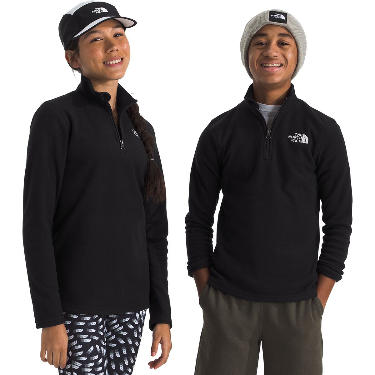 Image of The North Face Glacier 1/4-Zip Pullover - Kids' TNF Black, L
