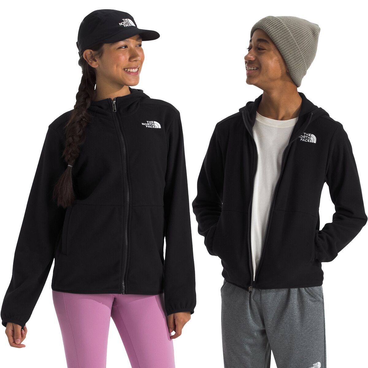 Image of The North Face Glacier Full-Zip Hooded Jacket - Kids' TNF Black, XL