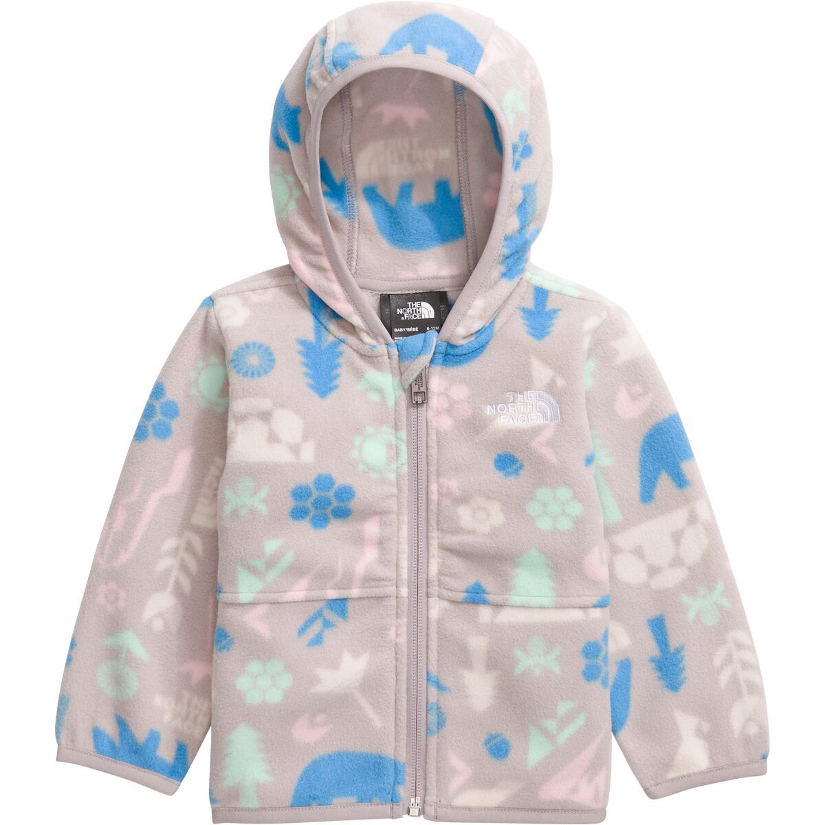 The North Face Glacier Full-Zip Hoodie - Infants' Moonstone Grey Multi Pitch Print, 12M