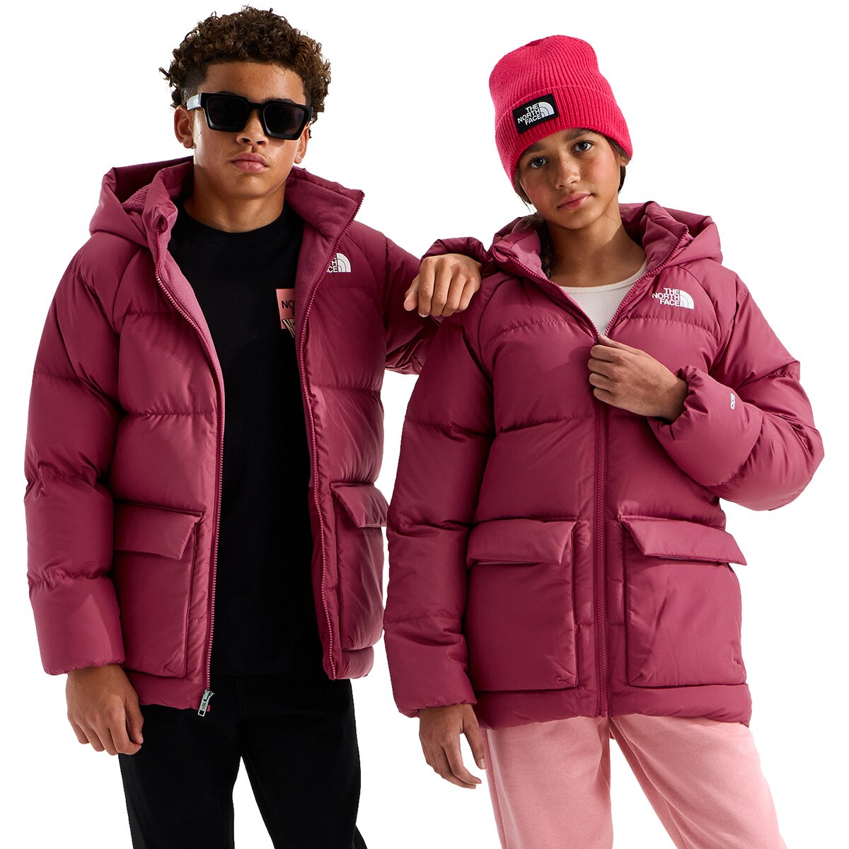 Image of The North Face North Down Fleece-Lined Short Parka - Kids' Fermented Clay, L