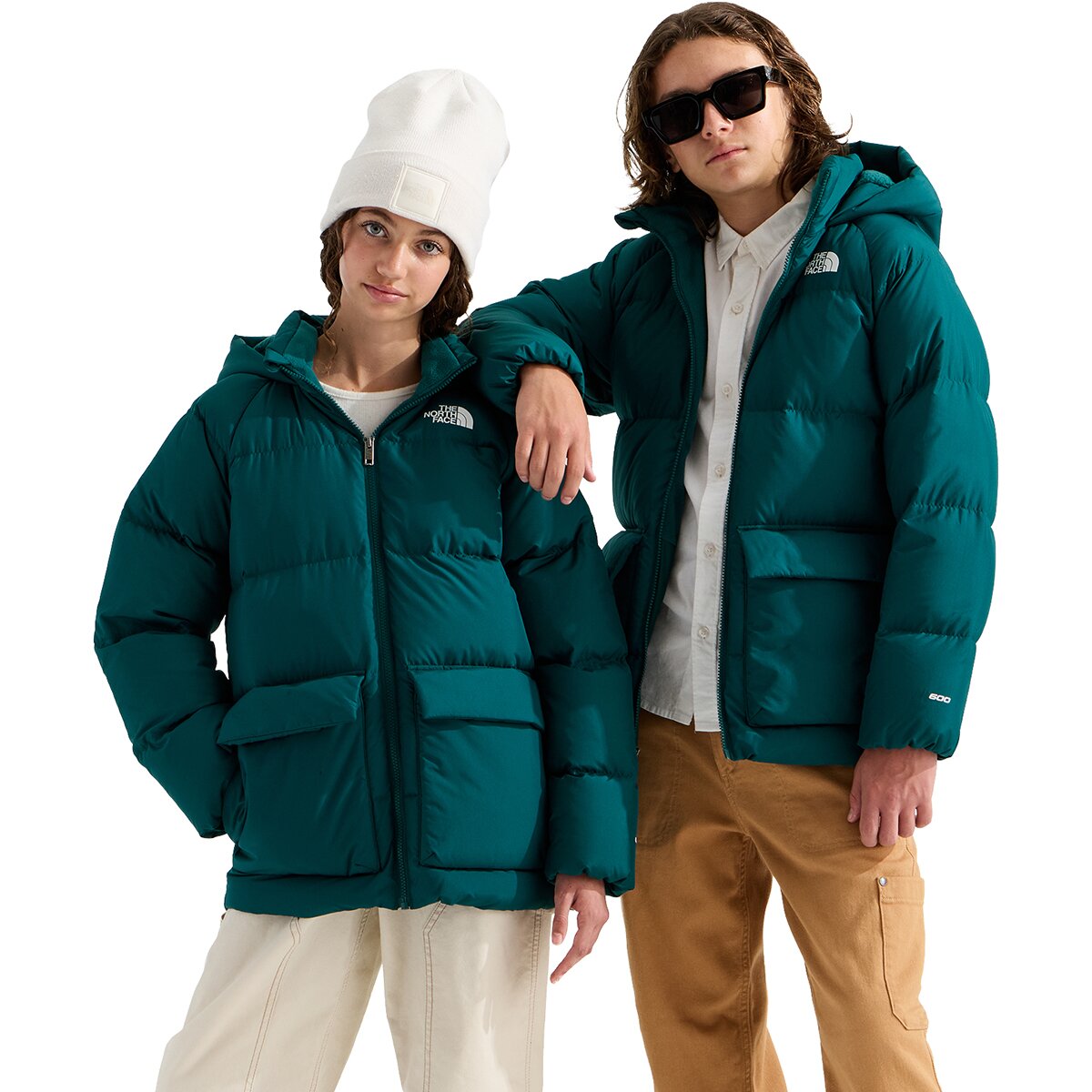 Image of The North Face North Down Fleece-Lined Short Parka - Kids' Pacific Teal, XL
