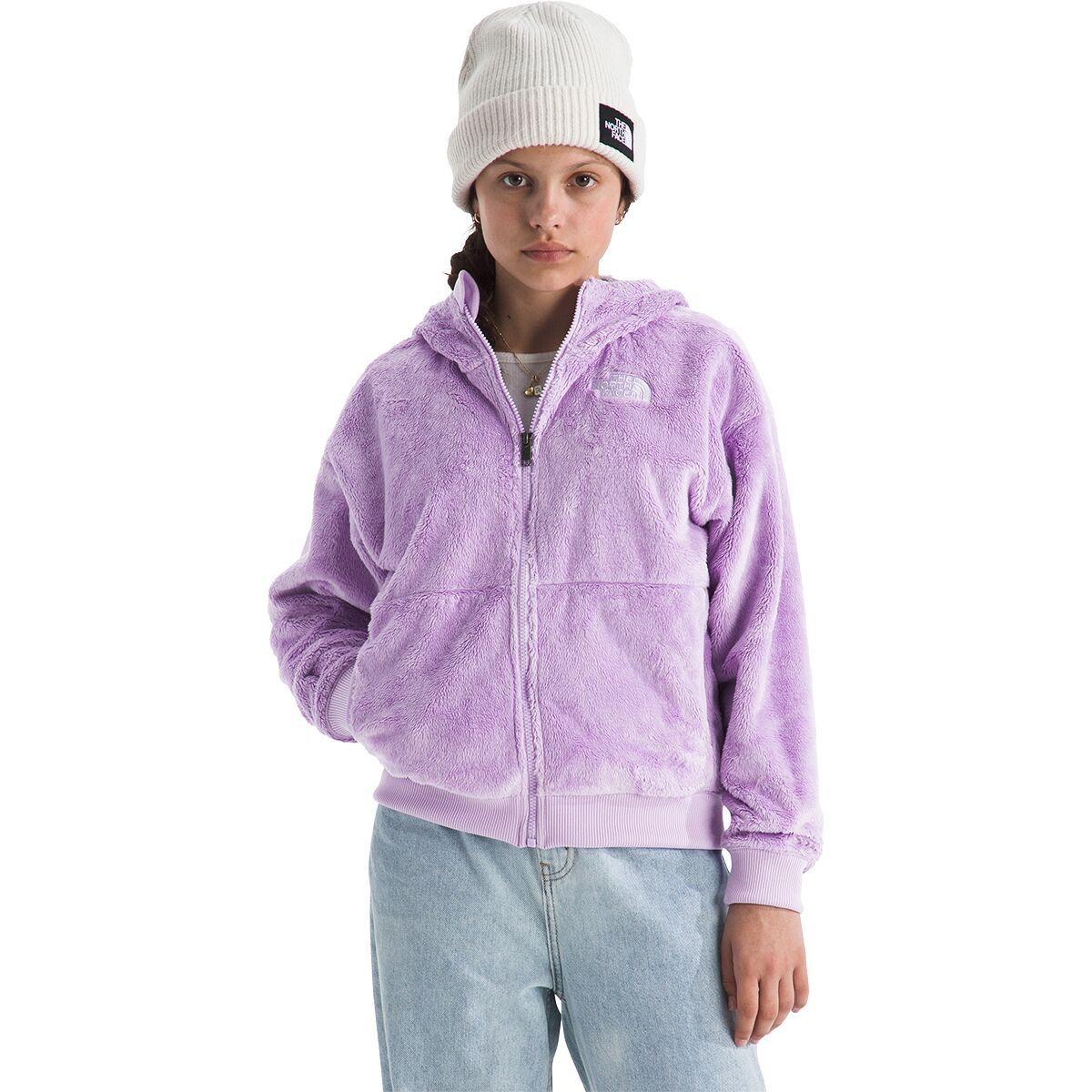 Image of The North Face Osito Full-Zip Hoodie - Girls' Lite Lilac, S