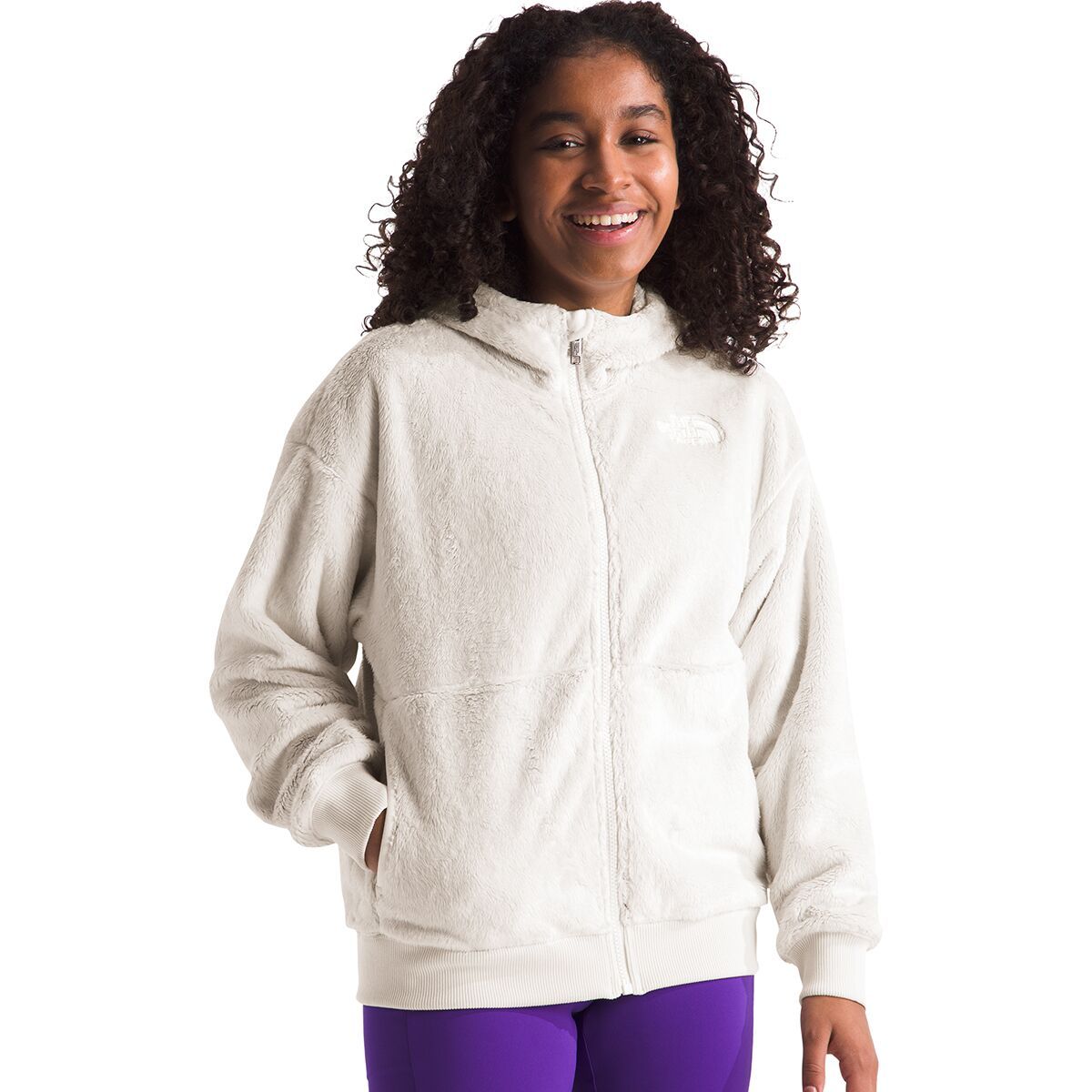 Image of The North Face Osito Full-Zip Hoodie - Girls' White Dune, M