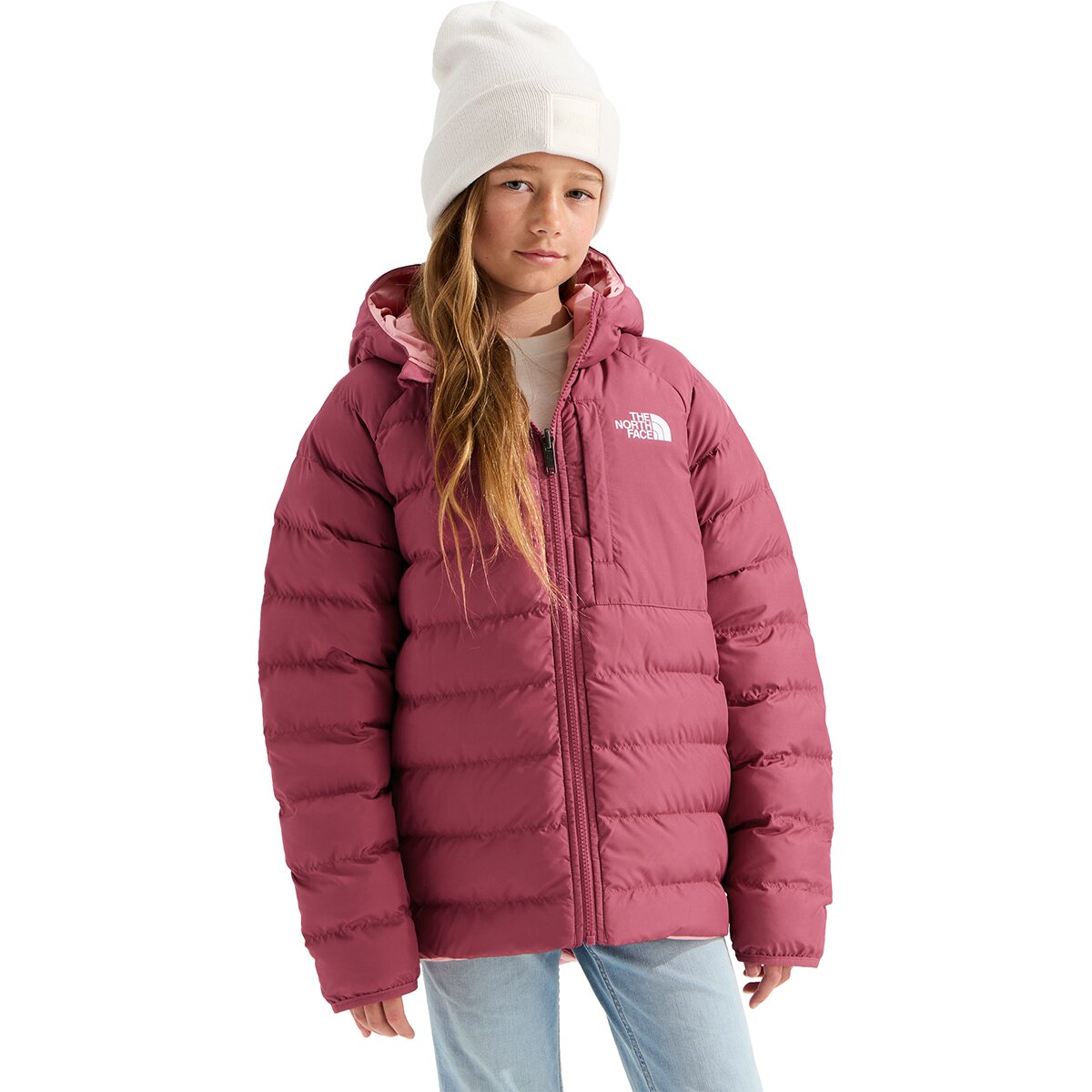 Image of The North Face Reversible Perrito Hooded Jacket - Girls' Fermented Clay, L
