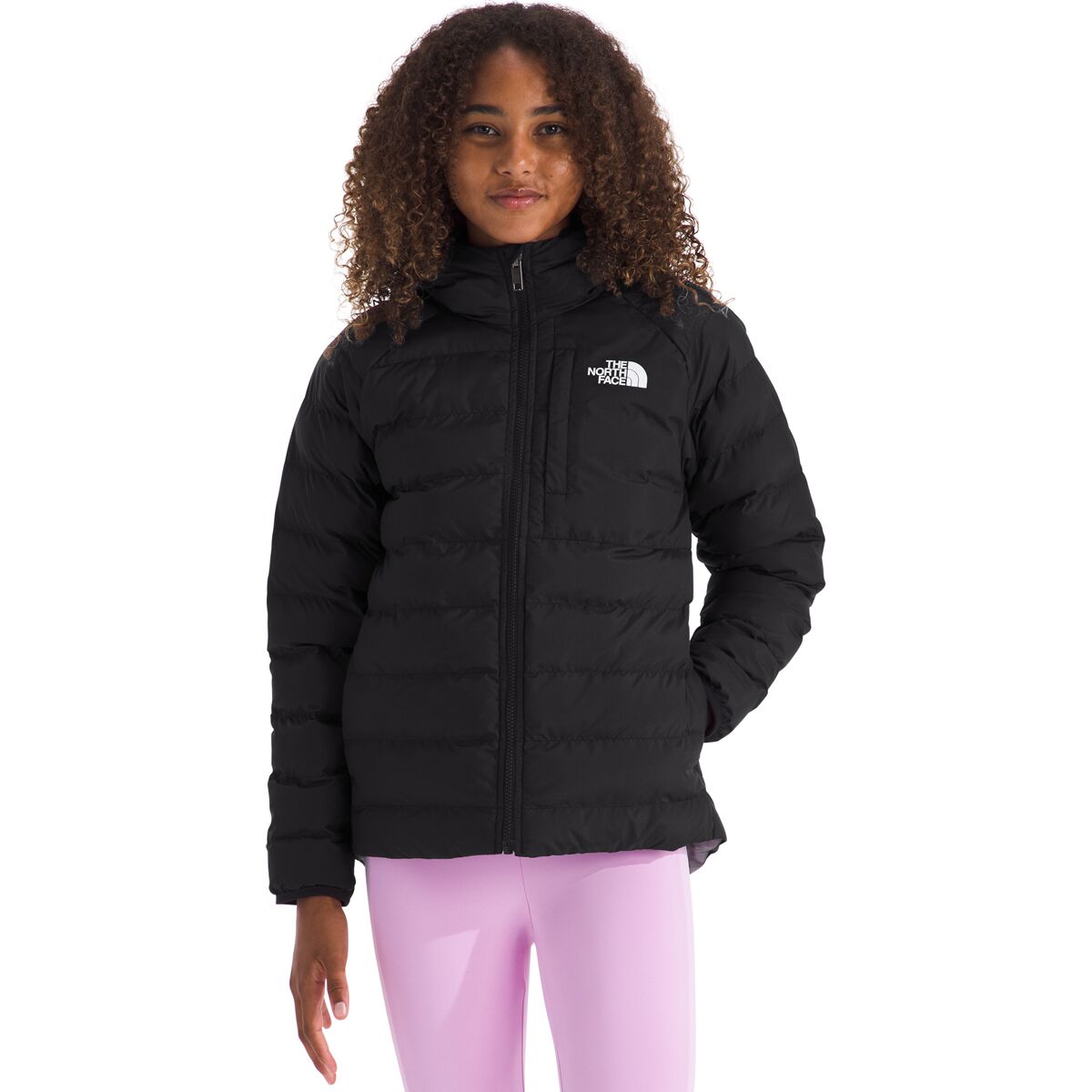 Image of The North Face Reversible Perrito Hooded Jacket - Girls' TNF Black/Smoked Pearl, M