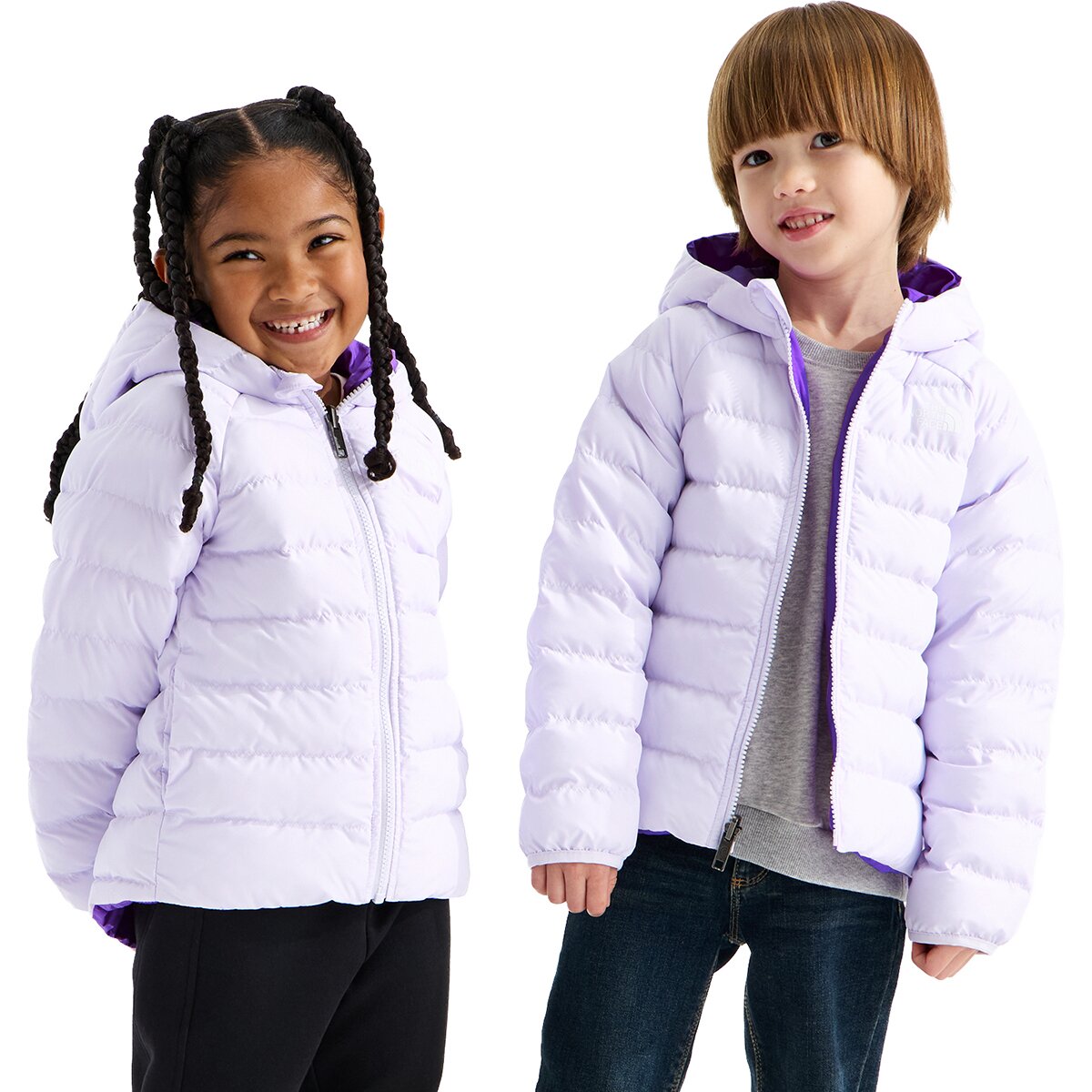 Image of The North Face Reversible Perrito Hooded Jacket - Toddlers' Ice Lilac, 2T