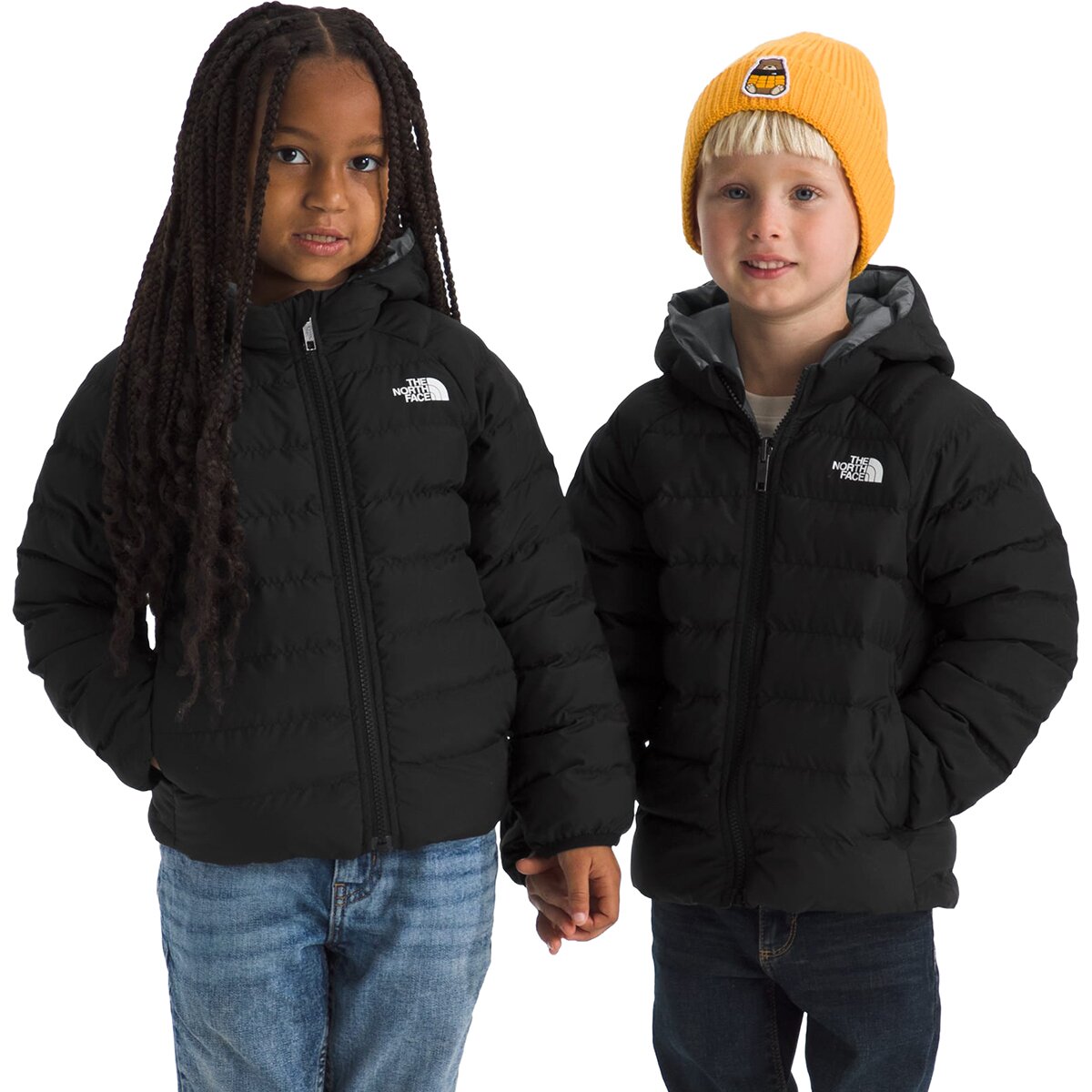 The North Face The North Face Reversible Perrito Hooded Jacket - Toddlers' TNF Black/Smoked Pearl, 7T