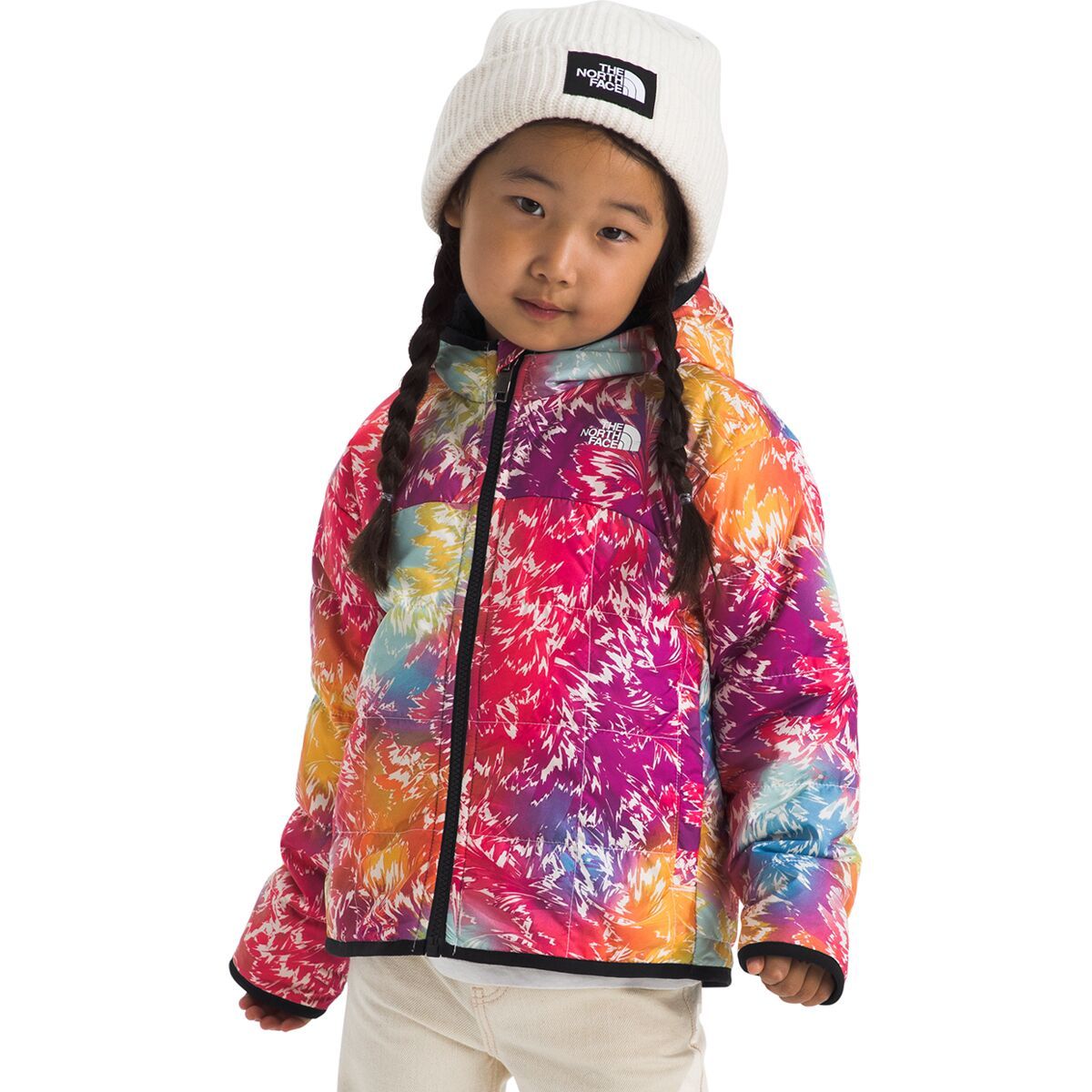 The North Face Reversible Shasta Full-Zip Hooded Jacket - Toddler Girls' Radiant Poppy Blowing Wind Print, 3T