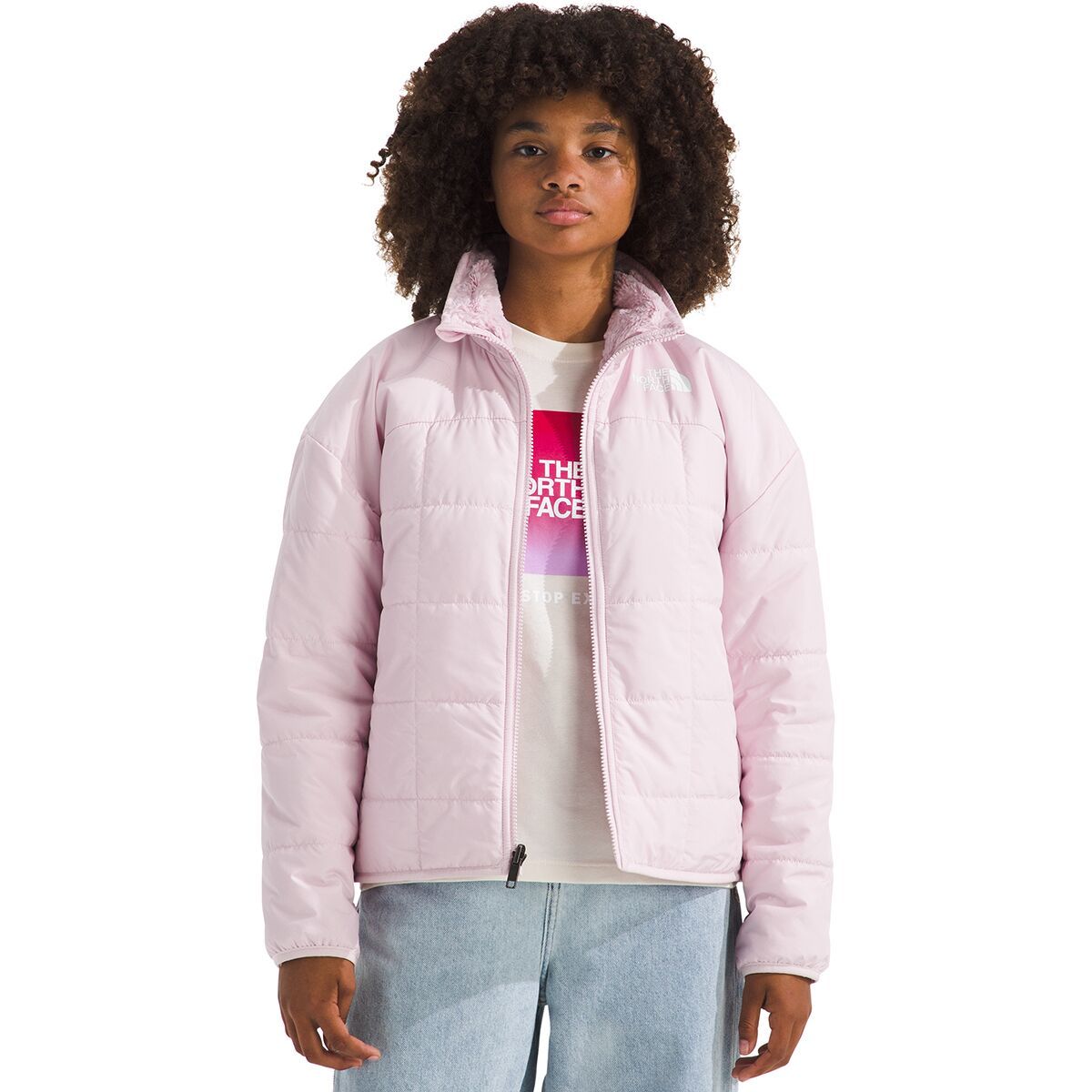 Image of The North Face Reversible Shasta Full-Zip Jacket - Girls' Pale Blossom, XS