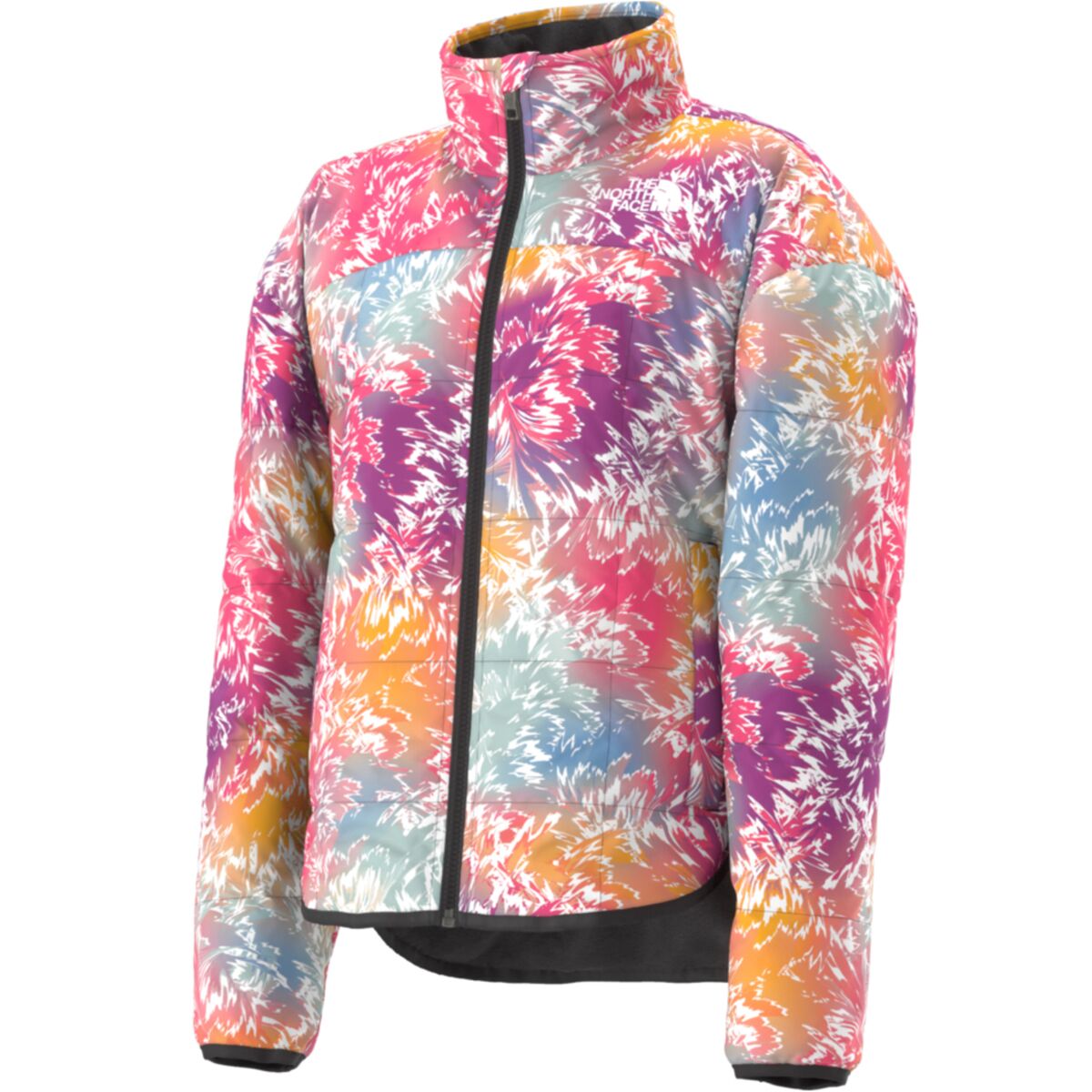 Image of The North Face Reversible Shasta Full-Zip Jacket - Girls' Radiant Poppy Blowing Wind Print, XXL