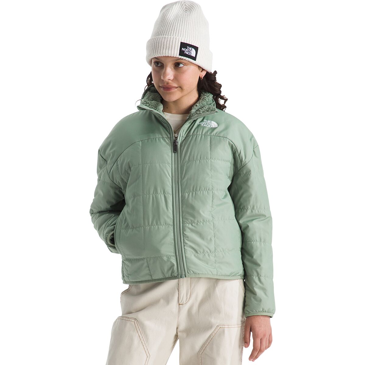 The North Face Reversible Shasta Full-Zip Jacket - Girls' Slate Moss, L