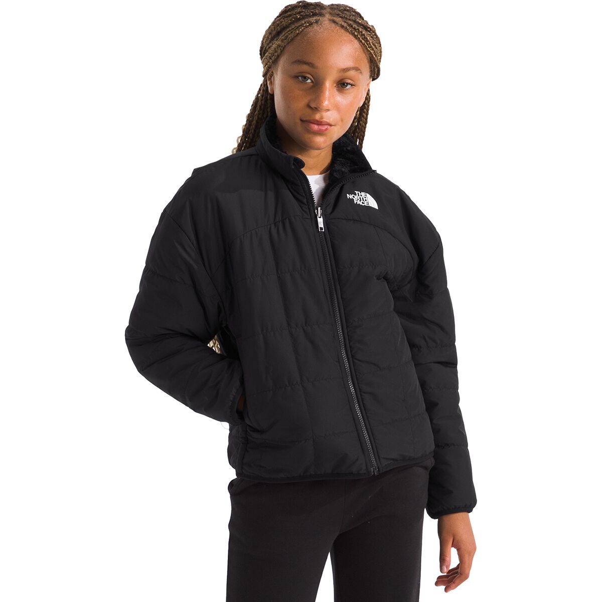 Image of The North Face Reversible Shasta Full-Zip Jacket - Girls' TNF Black, S
