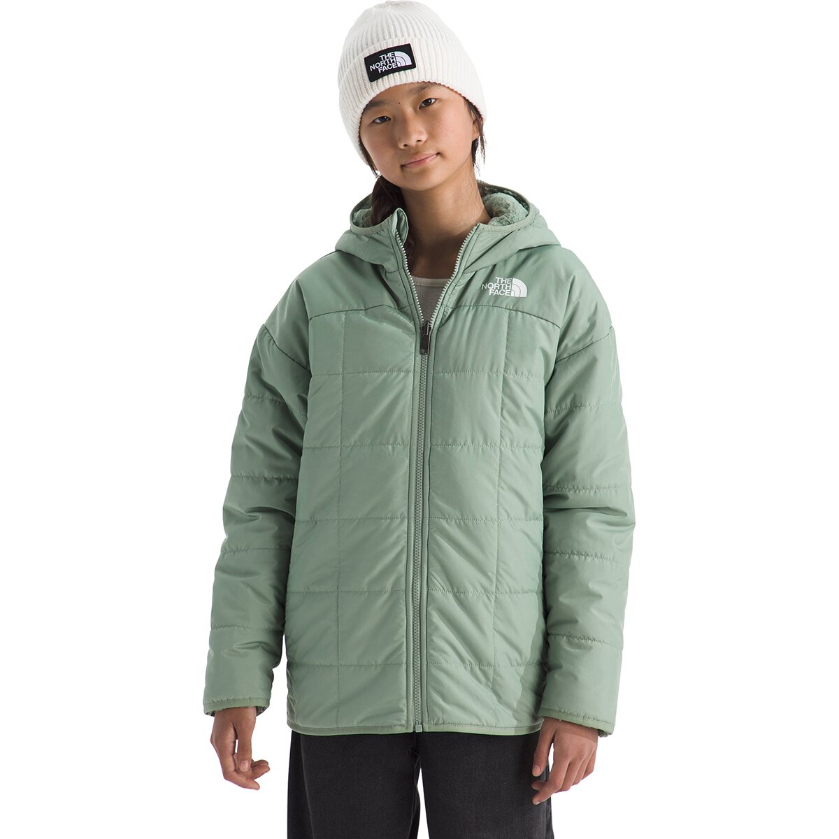 Image of The North Face Reversible Shasta Short Parka - Girls' Slate Moss, L