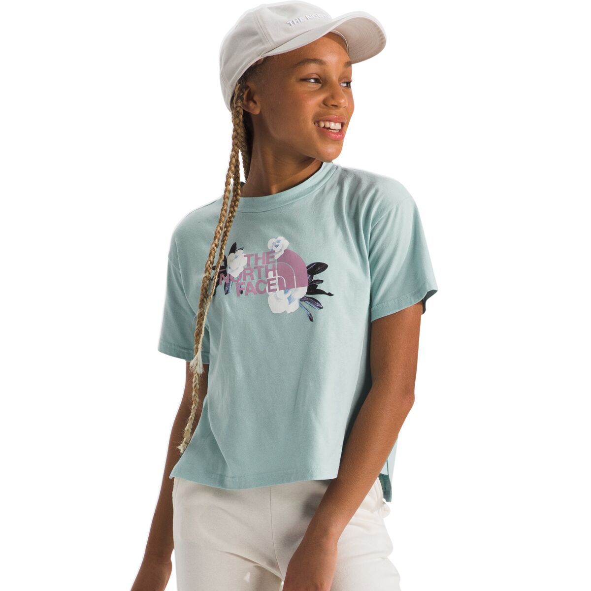 The North Face Winter Flowers Graphic T-Shirt - Girls' White Dune, L