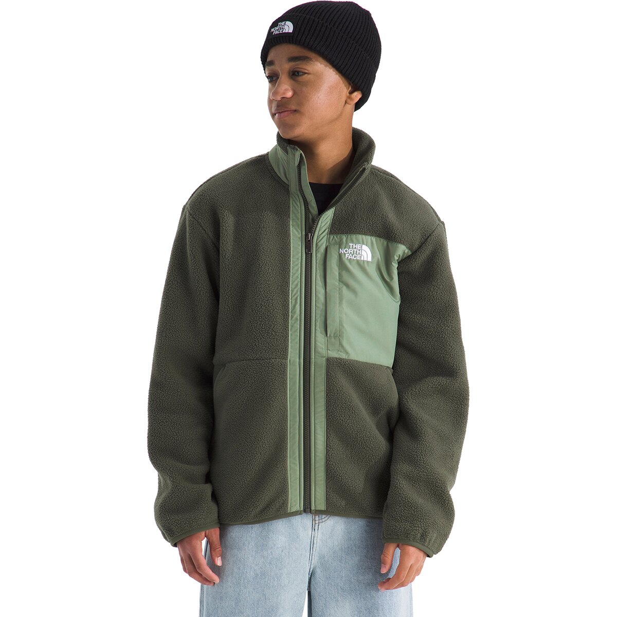 Image of The North Face Yumiori Full-Zip Jacket - Boys' New Taupe Green/Bark Mist, M