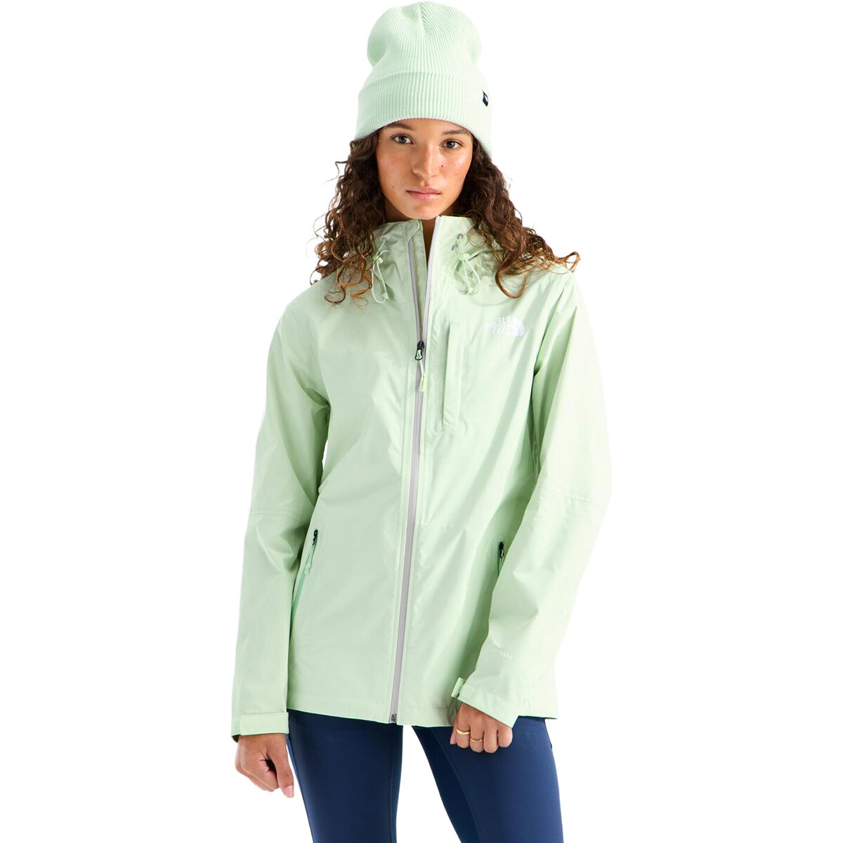Image of The North Face Alta Vista Rain Jacket - Women's Calcified Lime, XL