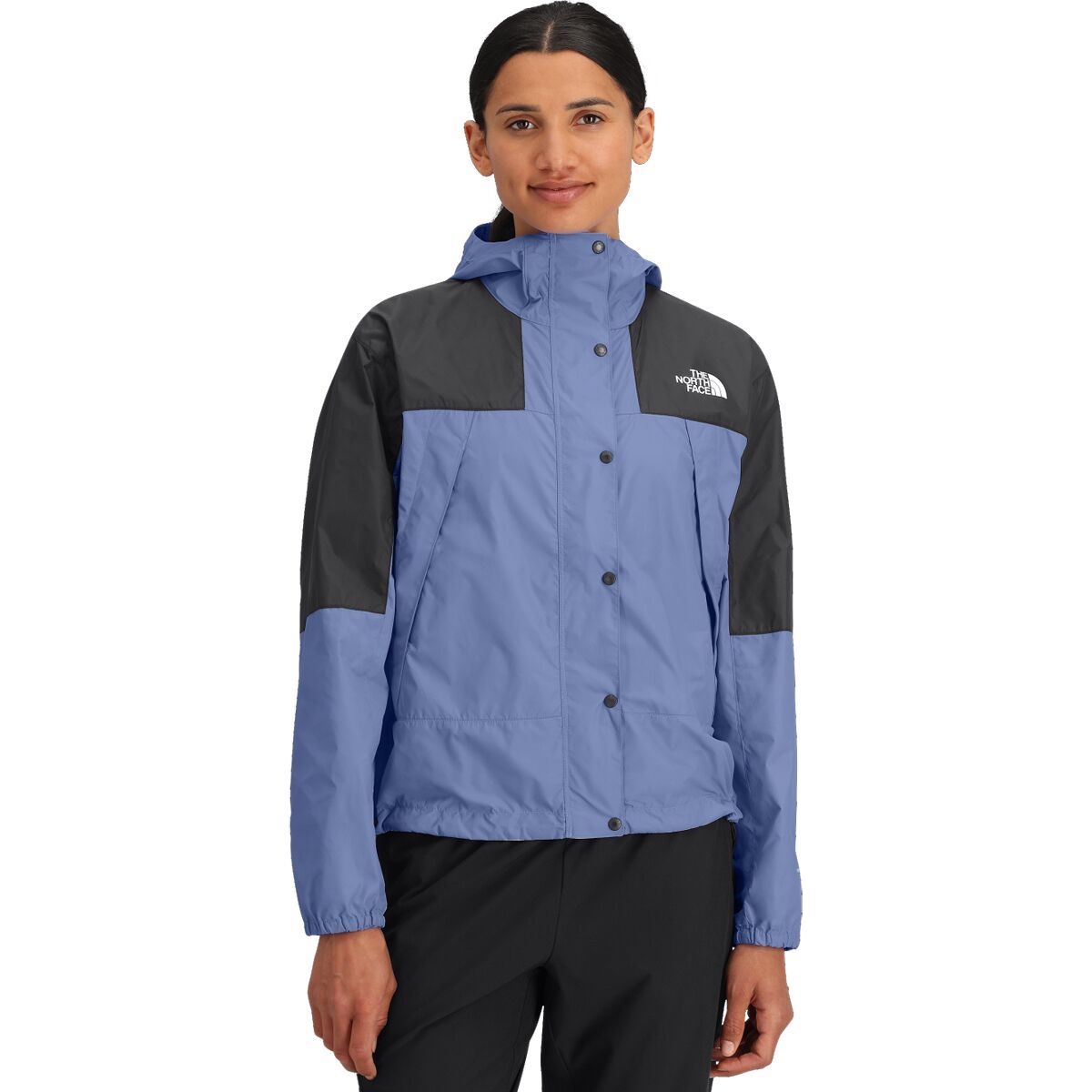 Image of The North Face Mountain Wind Jacket - Women's Virtual Blue/TNF Black, XL