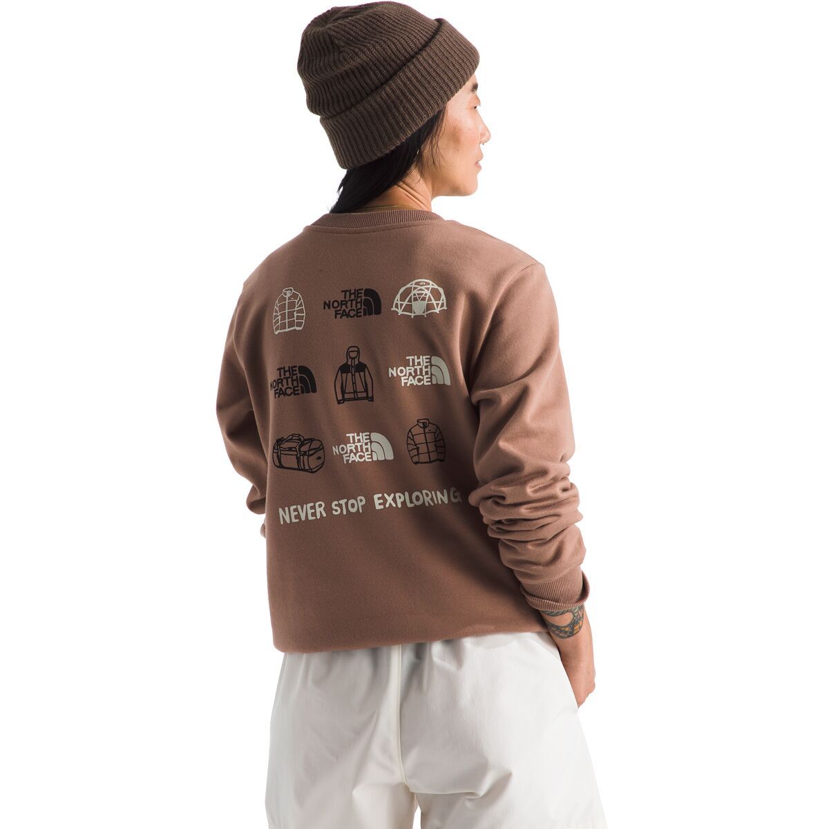 Image of The North Face Outdoor Graphic Crew Sweatshirt - Women's Latte, L