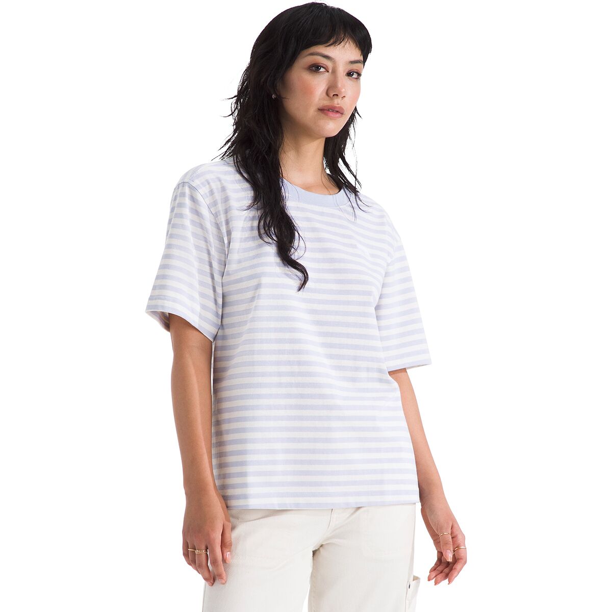 Image of The North Face Short-Sleeve TNF T-Shirt - Women's Mystic Haze/White Dune, S