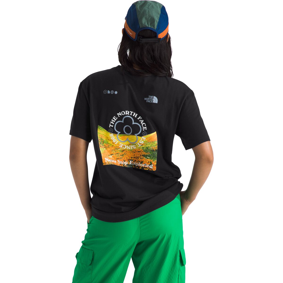 Image of The North Face Strange Colorful World Flower Field T-Shirt - Women's TNF Black, XS