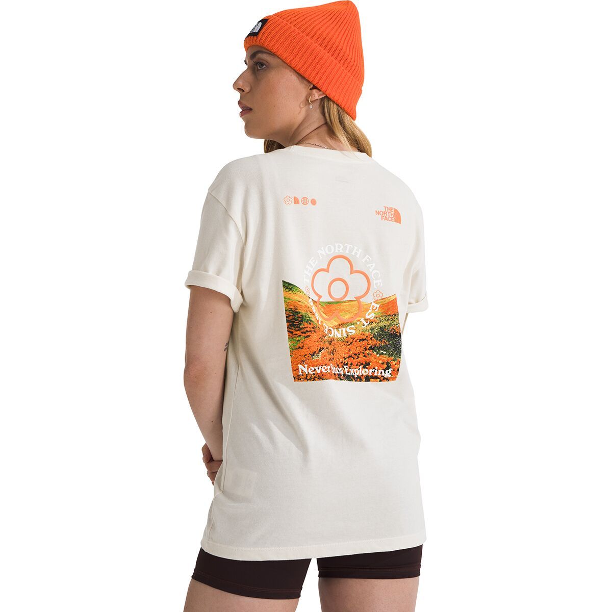 Image of The North Face Strange Colorful World Flower Field T-Shirt - Women's White Dune, S