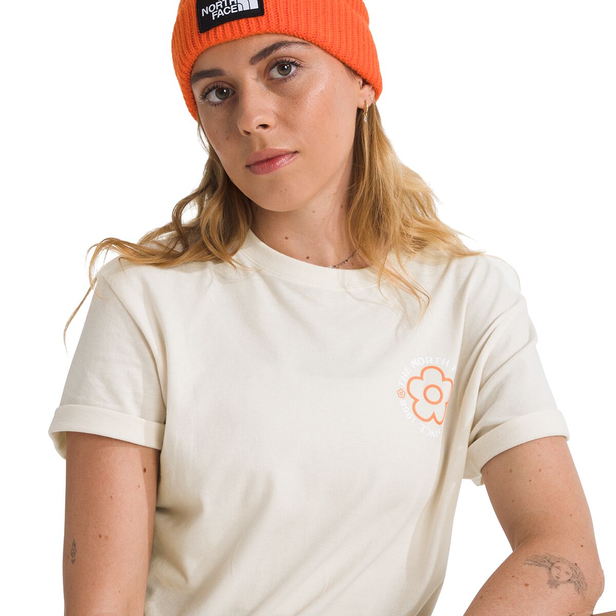 売れ筋商品|||ノースフェイス カットソー トップス レディース Strange Colorful World Flower Field T-Shirt - Women's White Dune The North Face Women's Cotton Strange Colorful World Flower