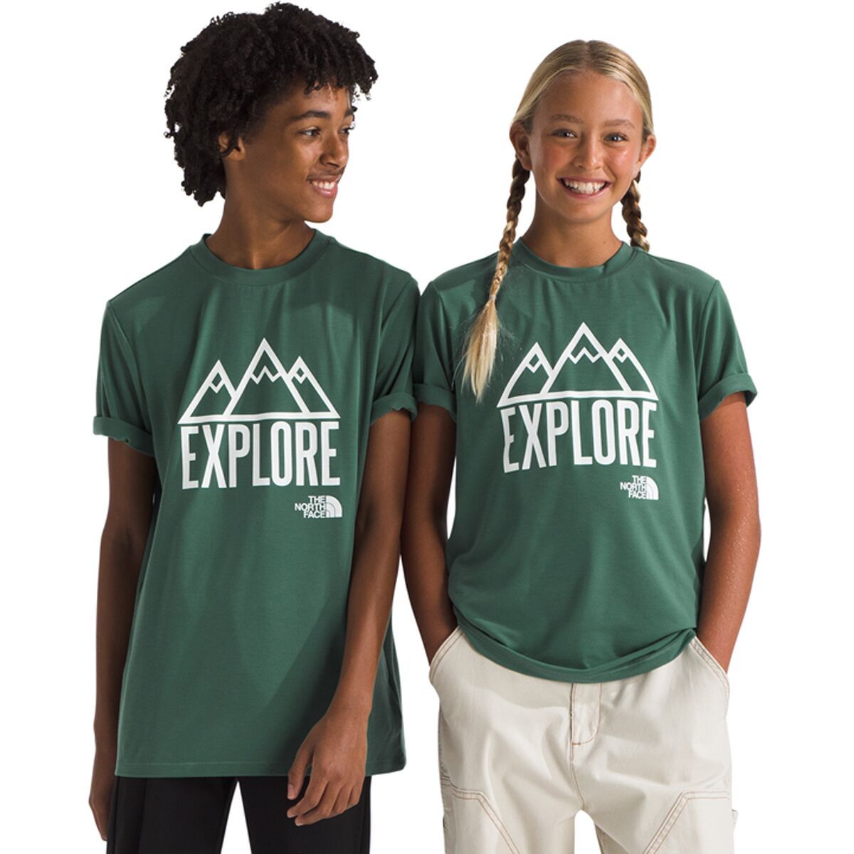 Image of The North Face Adventure Short-Sleeve Graphic T-Shirt - Kids' Duck Green, M