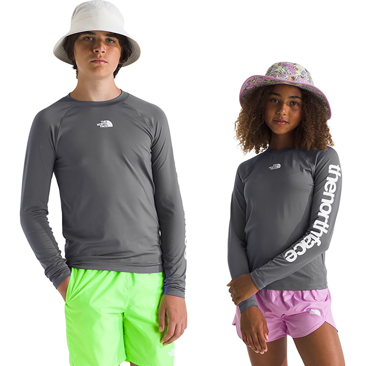 Image of The North Face Amphibious Long-Sleeve T-Shirt - Kids' Smoked Pearl, L