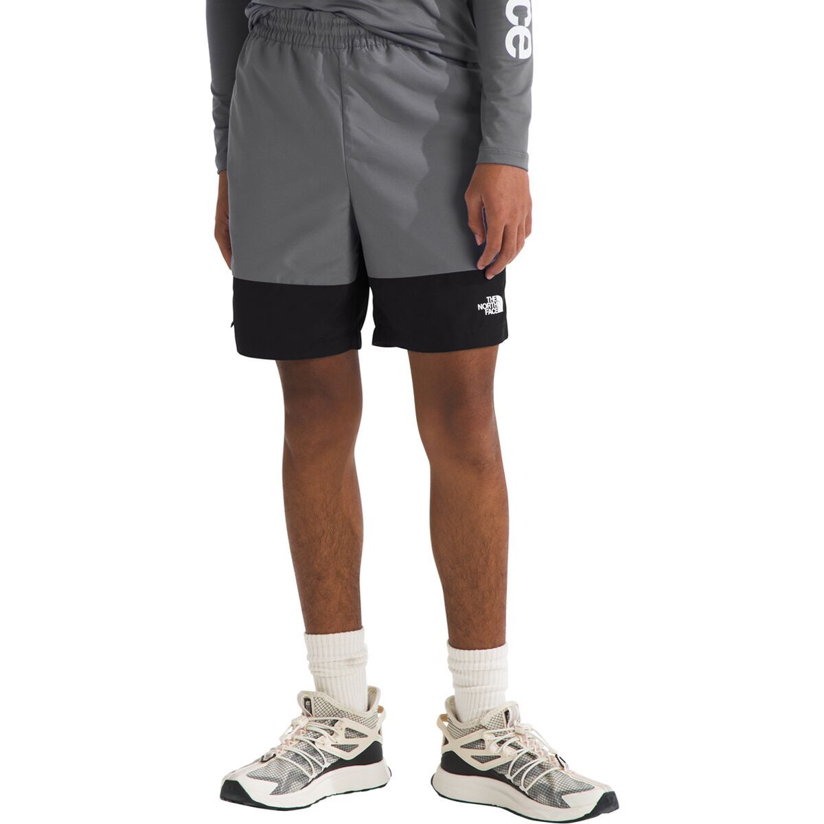 Image of The North Face Class V Pathfinder Pull-On Short - Boys' Smoked Pearl/TNF Black, L