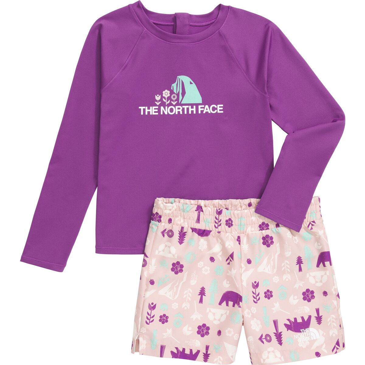 The North Face Class V Pathfinder Set - Toddlers' Grape/Pink Moss Multi Pitch Small Print, 5T