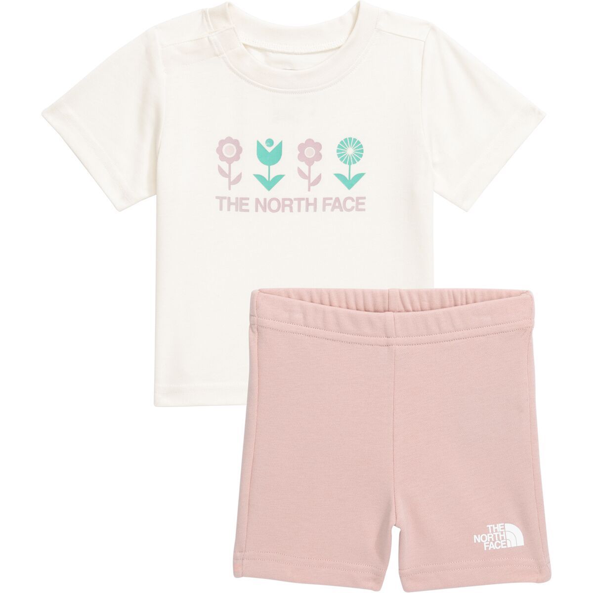Image of The North Face Graphic Cotton Summer Set - Infants' White Dune/Pink Moss, 24M