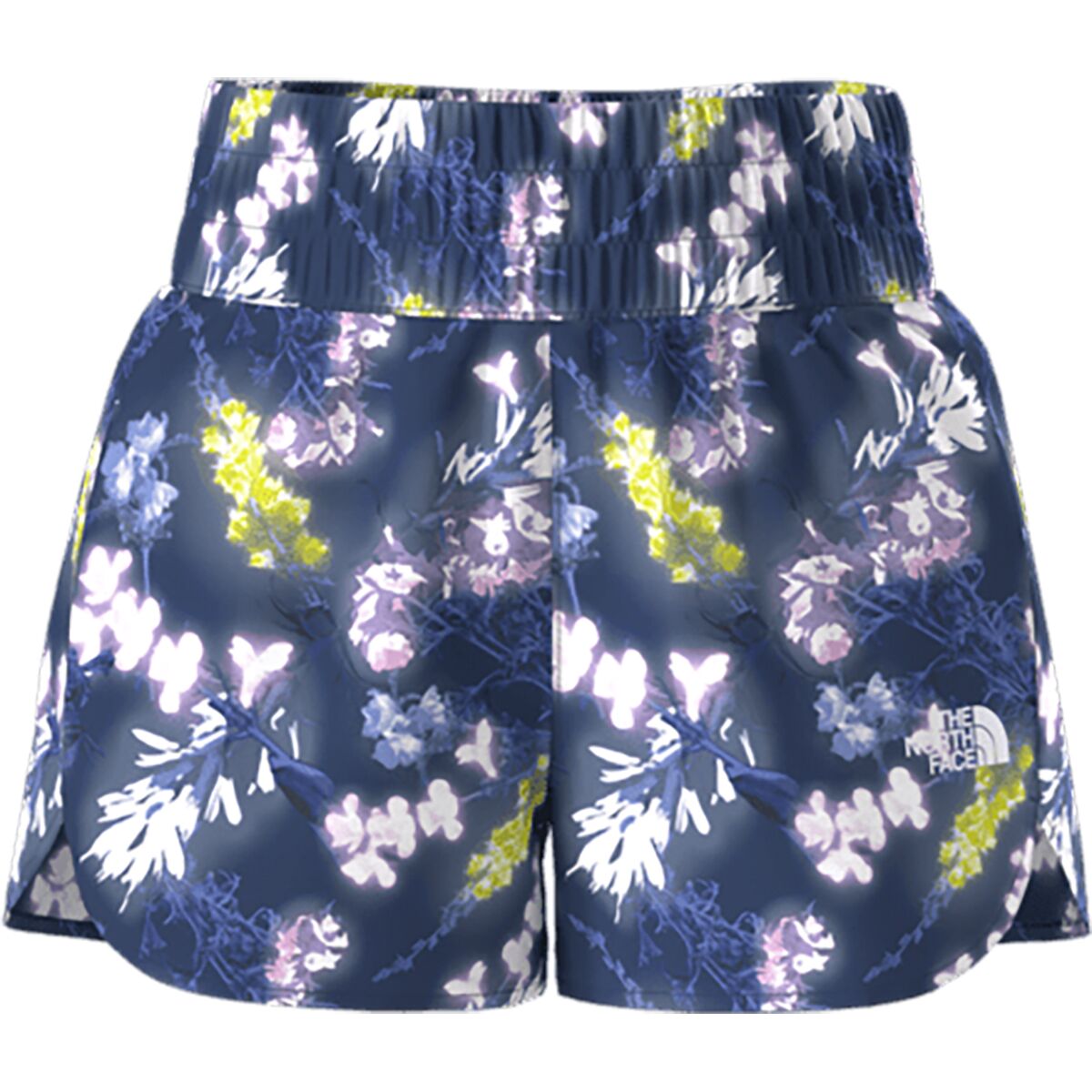 Image of The North Face Never Stop Movn Short - Girls' Estate Blue Florescent Floral Print, S