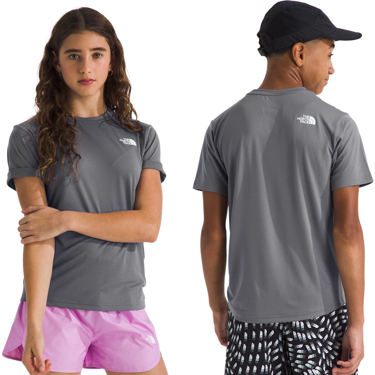 Image of The North Face New 24/7 Short-Sleeve T-Shirt - Kids' Smoked Pearl, XXL