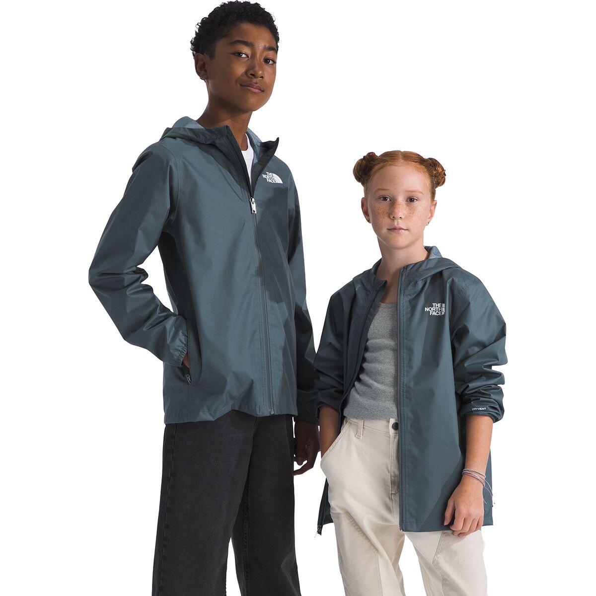 Image of The North Face Zipline Rain Jacket - Kids' Granite Grey, M