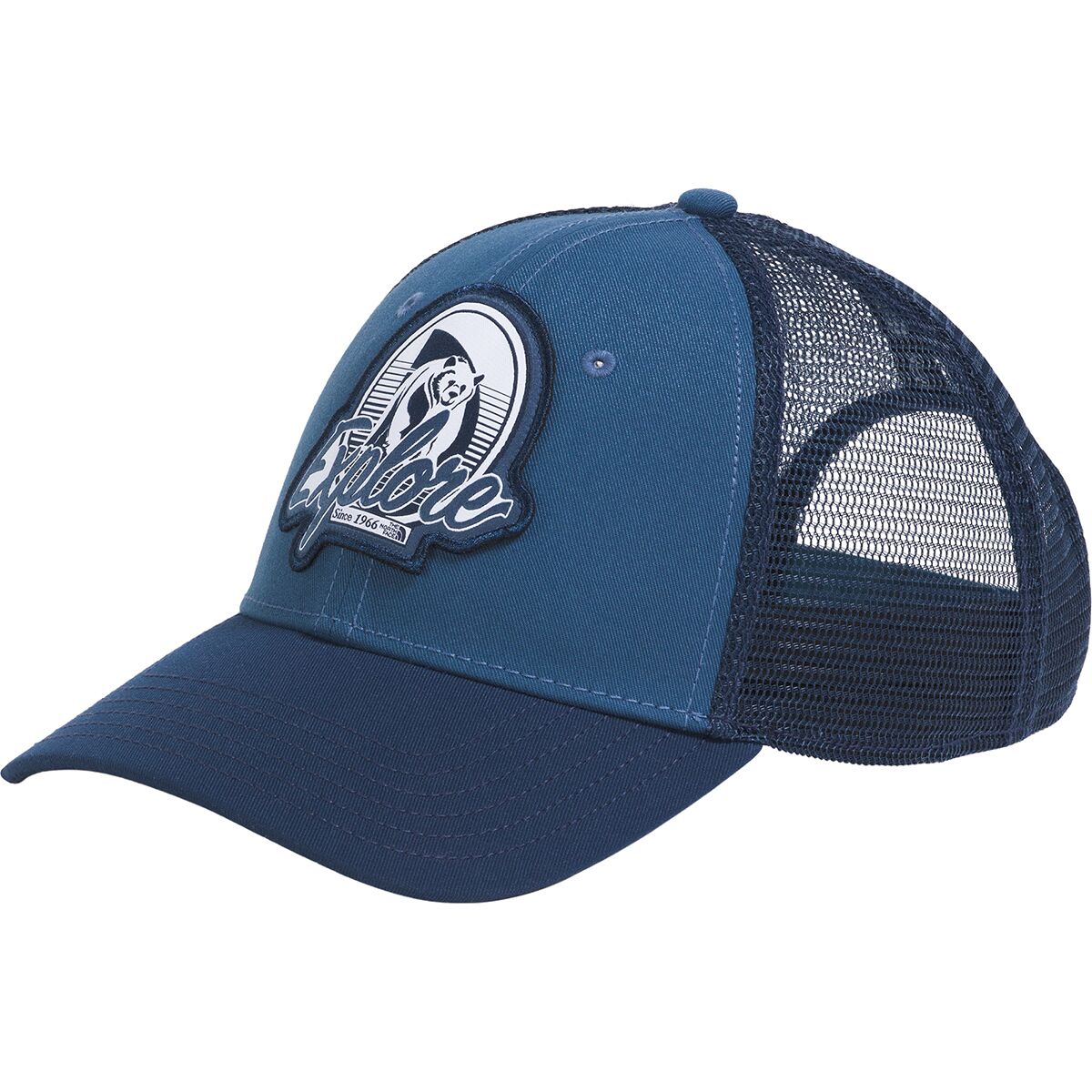 Image of The North Face Graphic Mudder Trucker Hat Summit Navy/Shady Blue/Brew Patch, One Size